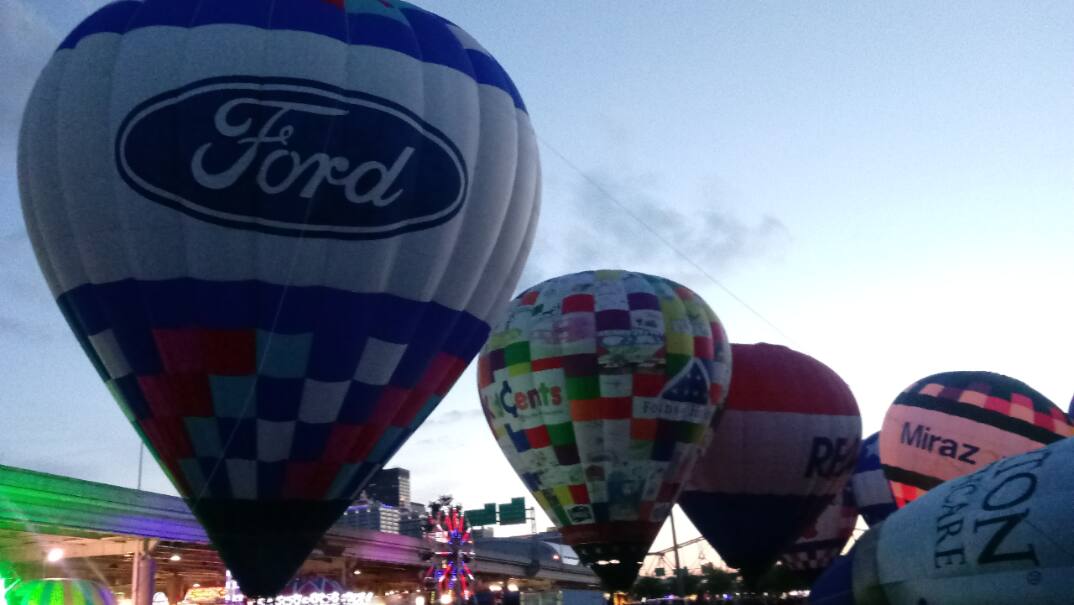 UAW-Ford stood tall amongst several neighboring hot air balloons in Louisville, KY. UAW-Ford stood tall amongst several neighboring hot air balloons in Louisville, KY.